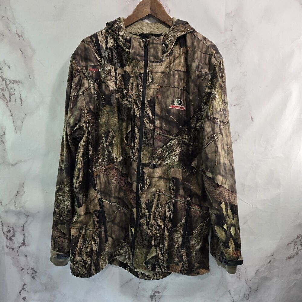 Mossy Oak Jacket Mens Large Camo Break Up Country Wood Coat Hooded